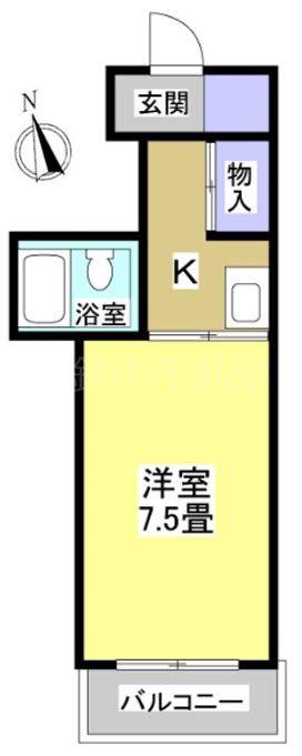 ハイツアミーゴ A(1K/2階)の間取り写真