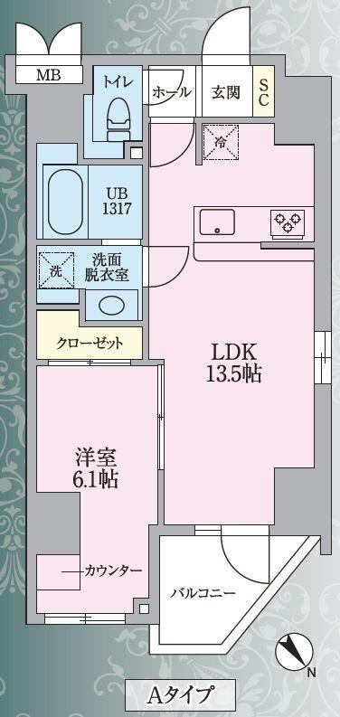 ニアレスタSUGAMO(1LDK/3階)の間取り写真
