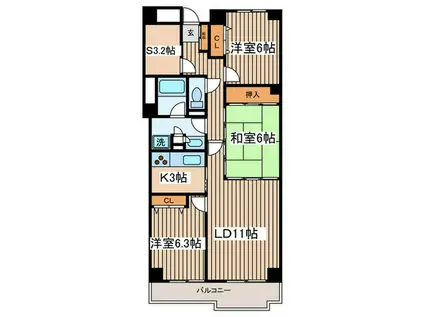T´S GARDEN府中(3SLDK/7階)の間取り写真