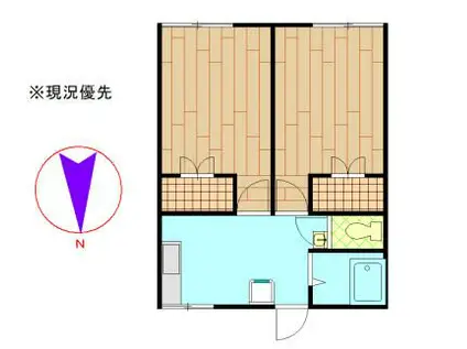 辻堂ハイム(2DK/1階)の間取り写真