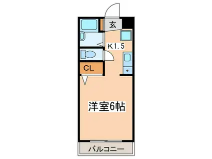 ドムス武蔵野(1K/1階)の間取り写真