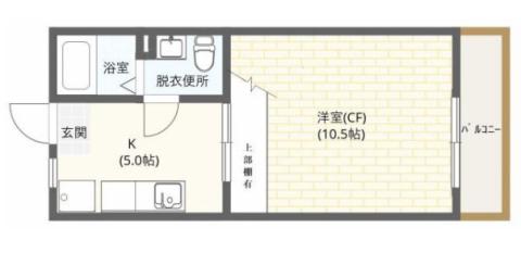 細田マンション(1DK/2階)の間取り写真