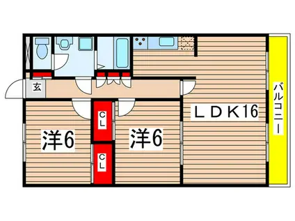 プロヴァンス(2LDK/5階)の間取り写真