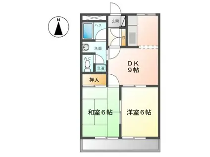 ハイムエスポワール(2DK/2階)の間取り写真