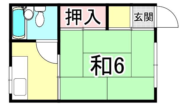 笠屋ハイツ(1K/2階)の間取り写真