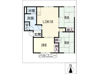エントピアARAI B棟(3LDK/1階)の間取り写真