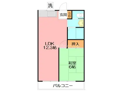 ハイツマルイチ(1LDK/2階)の間取り写真