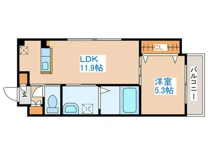 YU-COURT大通西13(1LDK/8階)の間取り写真