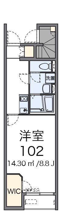 レガーロ(1K/1階)の間取り写真