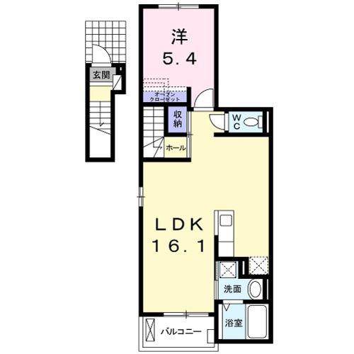 カルム笠寺(1LDK/2階)の間取り写真
