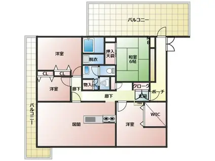 フォレストハウス(4LDK/5階)の間取り写真