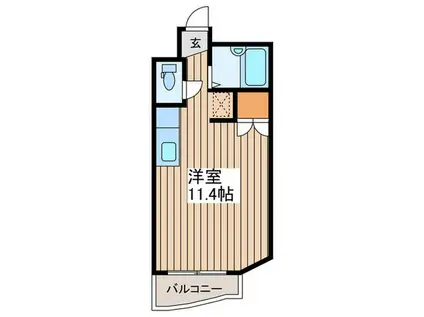 Kハイツ五輪(ワンルーム/4階)の間取り写真