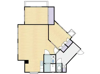 オフィスティ第一ビル(2LDK/3階)の間取り写真
