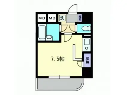 ダイアパレス京町II(ワンルーム/5階)の間取り写真