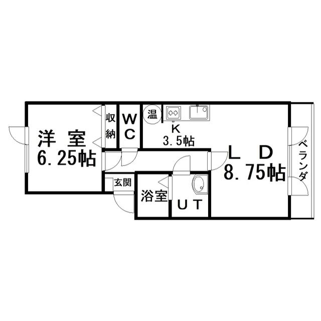 ラ・エクレス(1LDK/1階)の間取り写真