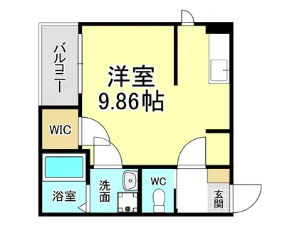 BRAVE BASE 陣原東(ワンルーム/1階)の間取り写真