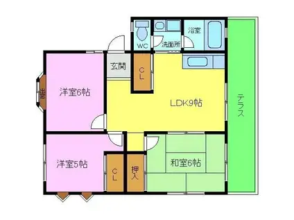 小山ハイツ(3LDK/2階)の間取り写真