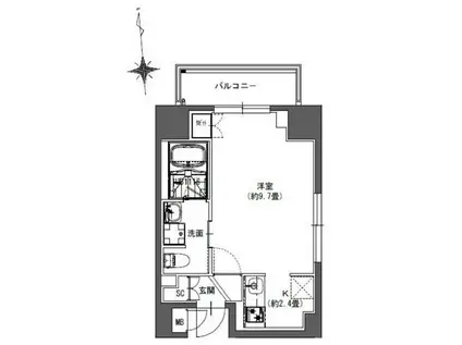 LA DOUCEUR東神田 ラドゥスール東神田(ワンルーム/6階)の間取り写真