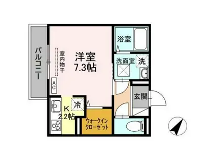 ベローナ(1K/1階)の間取り写真