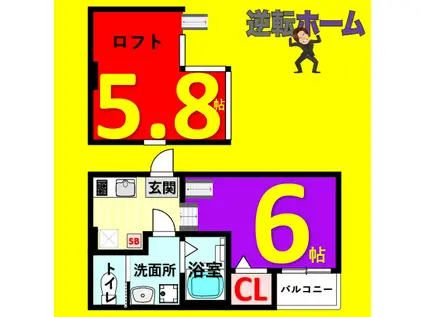 ハーモニーテラス十番IV(1K/2階)の間取り写真