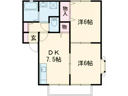 ソレジオ・S(2DK/2階)の間取り写真