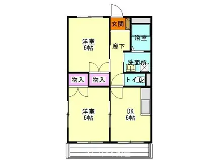 すみれハイツ倉林(2DK/2階)の間取り写真