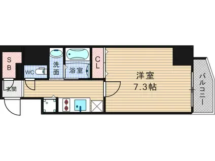 ララプレイス阿波座駅前フェリオ(1K/6階)の間取り写真