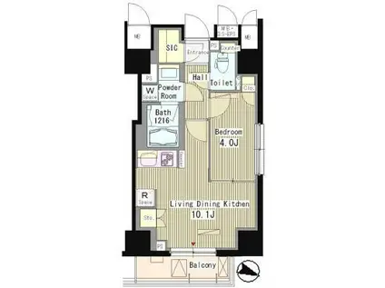 マスターズコート北品川(1LDK/9階)の間取り写真