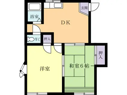 つくばファミール(2DK/1階)の間取り写真