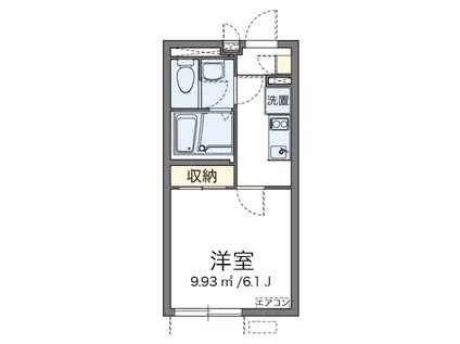 JR中央線 日野駅(東京) 徒歩10分 3階建 築10年(1K/3階)の間取り写真