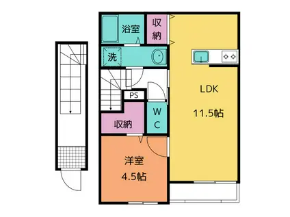 リーブルファイン南栄町(1LDK/2階)の間取り写真
