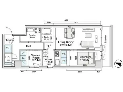 ディオスプラド(1SLDK/4階)の間取り写真