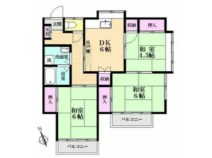 第2ナミキハイツ(3DK/2階)の間取り写真