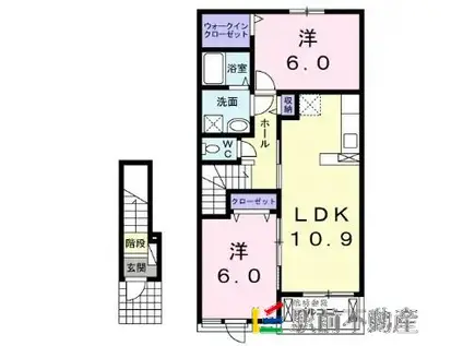 エマーブル I(2LDK/2階)の間取り写真