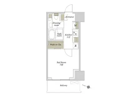 プライムメゾン白金台タワー(1K/14階)の間取り写真