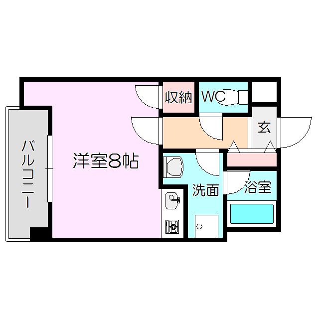 C-WING(ワンルーム/1階)の間取り写真