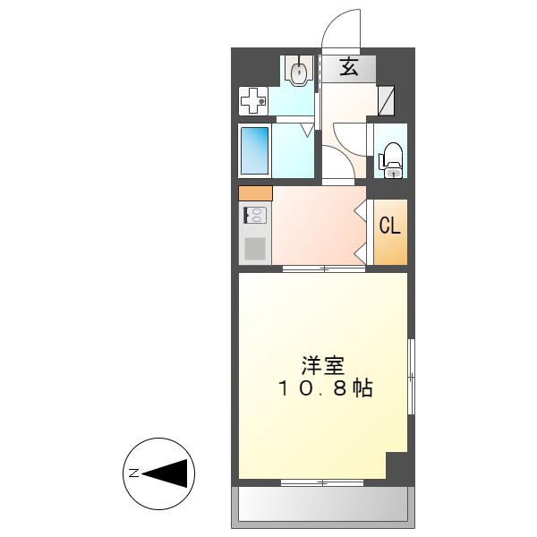 音羽壱番館SAKAE(1K/4階)の間取り写真