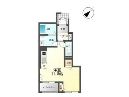 メゾンシャルムC(ワンルーム/1階)の間取り写真