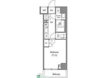 GENOVIA本所吾妻橋SKYGARDEN(1K/4階)の間取り写真