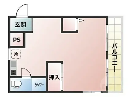 オークエスト(ワンルーム/3階)の間取り写真