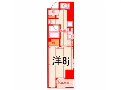 エルドシック横濱(1K/8階)の間取り写真