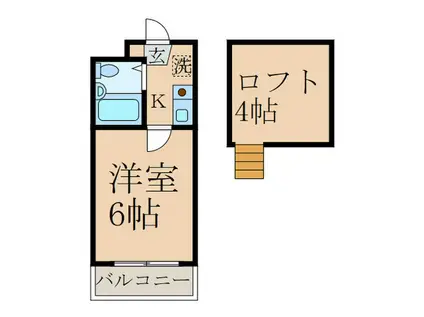 シティパレス東久留米II(1K/2階)の間取り写真