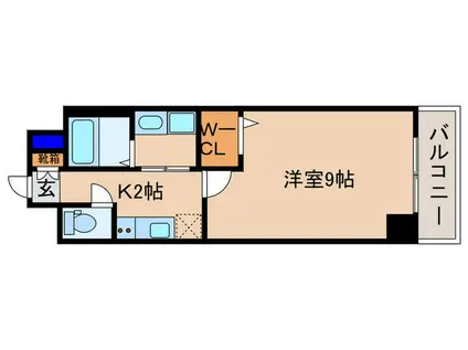 INFINITY香里北(1K/3階)の間取り写真