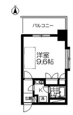 エスパシオ大町(1K/4階)の間取り写真
