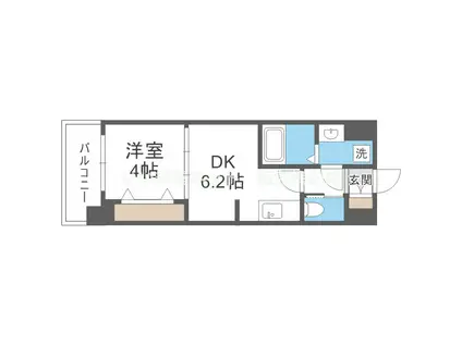 ALIVIS北梅田(1DK/9階)の間取り写真