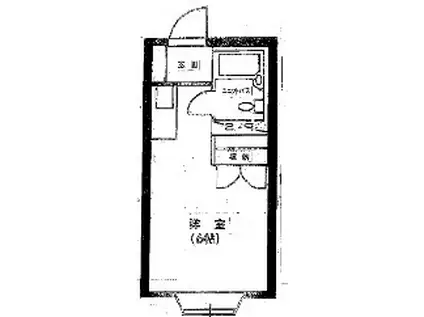 兎月ハイツ(ワンルーム/1階)の間取り写真