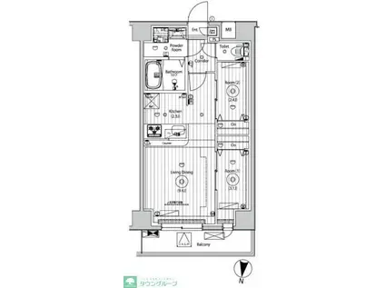 メイクスアート五反野(2LDK/9階)の間取り写真