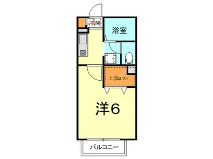 アプローズI(1K/2階)の間取り写真