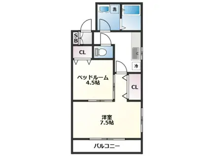 グリーンコーポMINATO(1SK/1階)の間取り写真