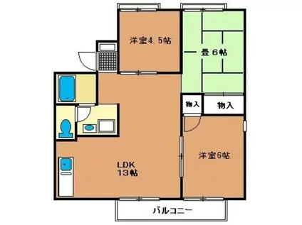 グランドセジュール(3LDK/2階)の間取り写真